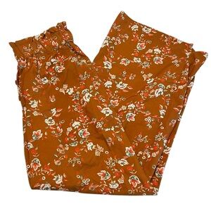 Women's B.O.G Collective Brown Floral Wide Leg Pants S